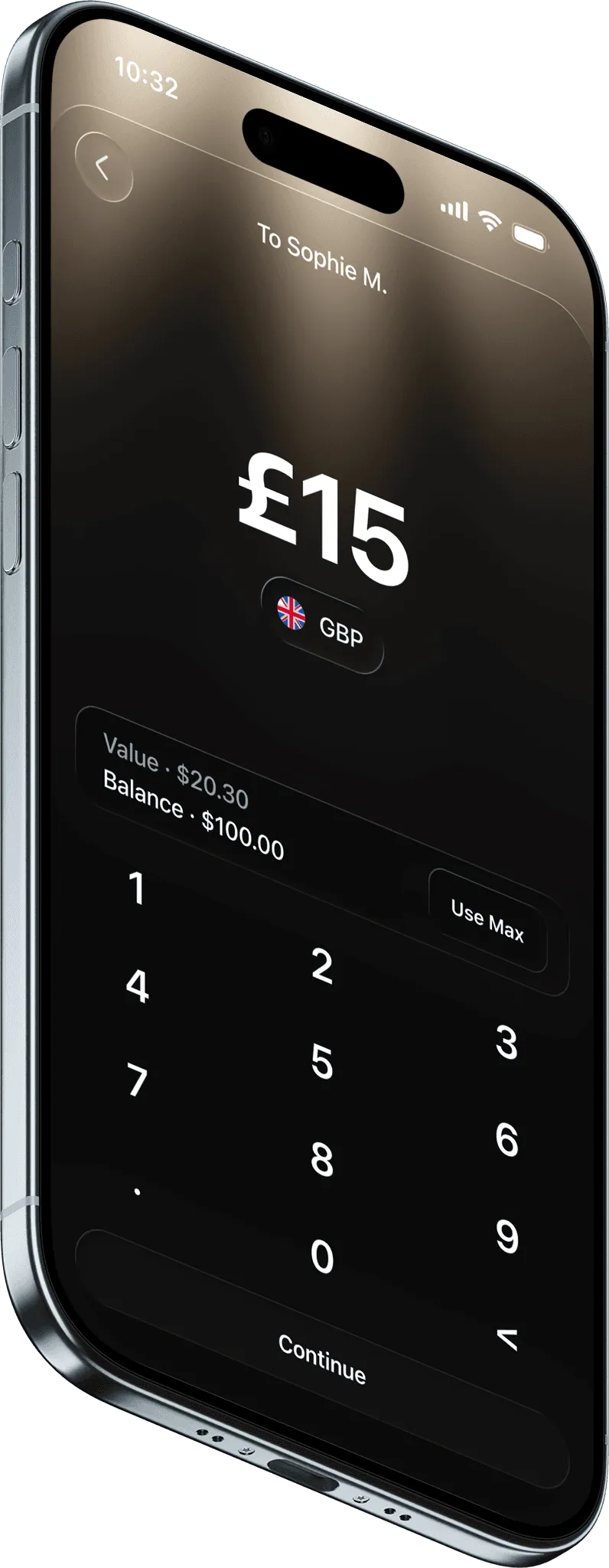 Charter app amount entry